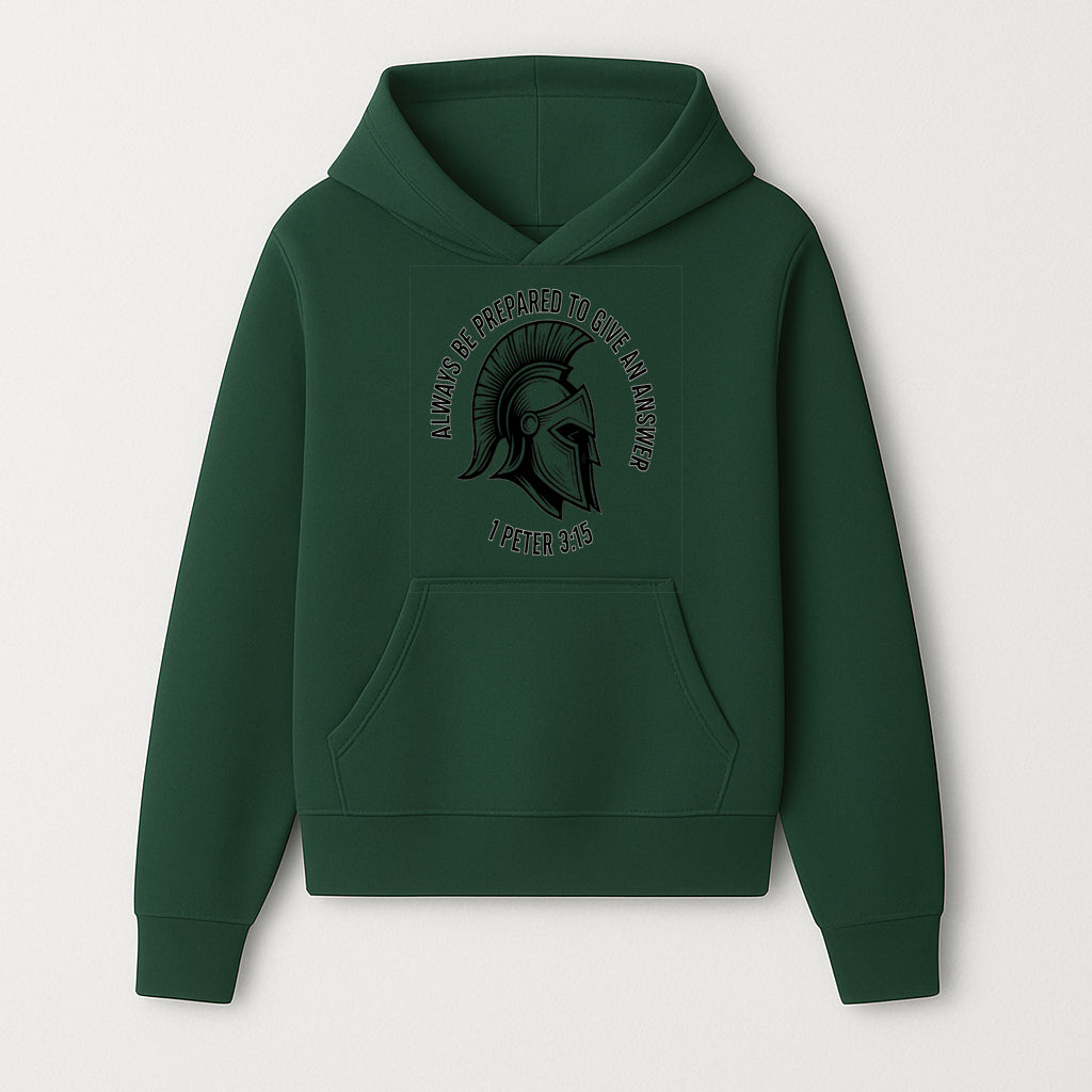 Always Be Prepared to Give an Answer Faith-Based Spartan Design Wall Art - Inspirational Quote from 1 Peter 3:15 - Hoodie 1758686603901.jpg