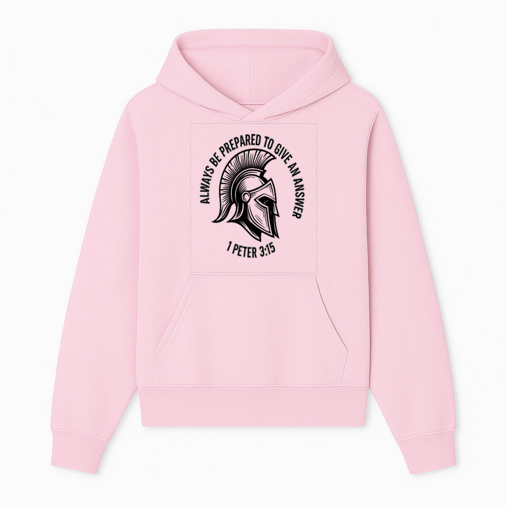 Always Be Prepared to Give an Answer Faith-Based Spartan Design Wall Art - Inspirational Quote from 1 Peter 3:15 - Hoodie 1758686604322.jpg