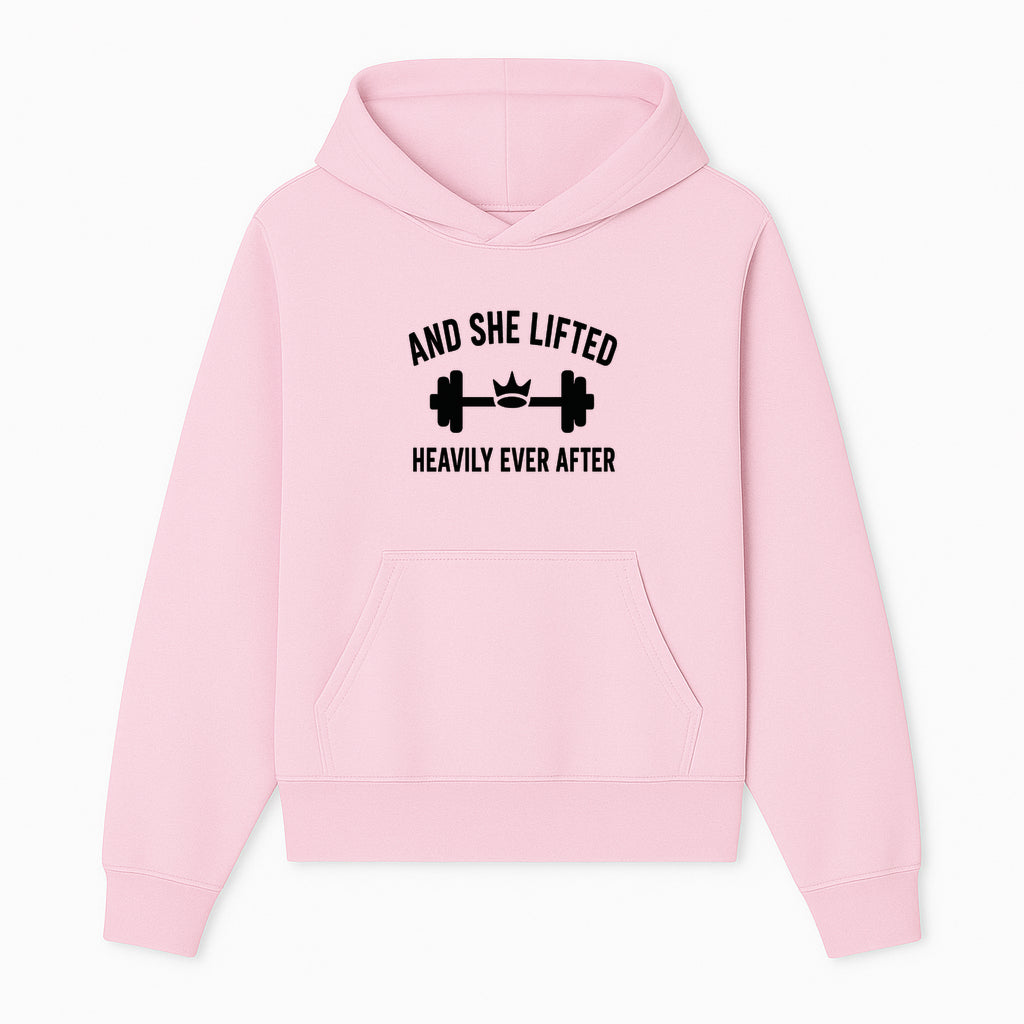 And She Lifted Heavily Ever After Gym Motivational Wall Art, Fitness Decor, Powerlifting Quote, Women's Strength Training Print - Hoodie 1758686604536.jpg