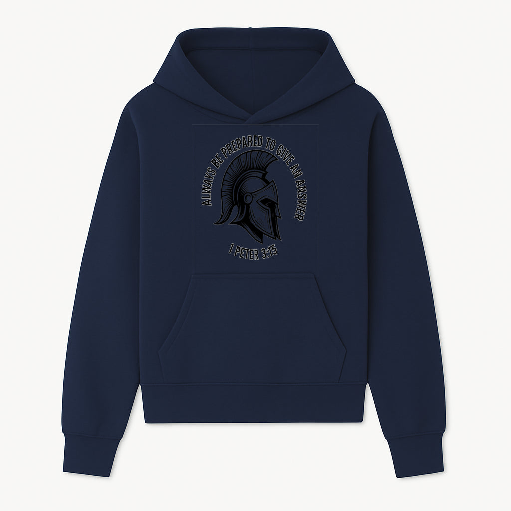 Always Be Prepared to Give an Answer Faith-Based Spartan Design Wall Art - Inspirational Quote from 1 Peter 3:15 - Hoodie 1758686604604.jpg