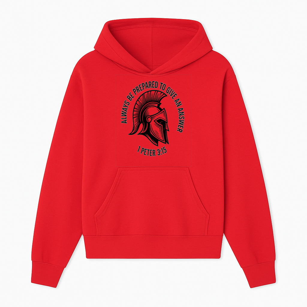 Always Be Prepared to Give an Answer Faith-Based Spartan Design Wall Art - Inspirational Quote from 1 Peter 3:15 - Hoodie 1758686604767.jpg