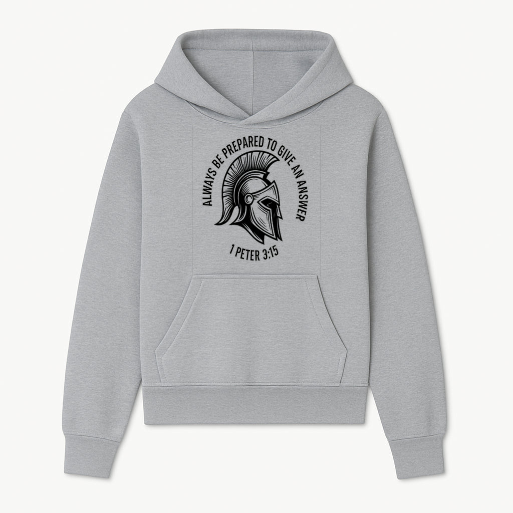 Always Be Prepared to Give an Answer Faith-Based Spartan Design Wall Art - Inspirational Quote from 1 Peter 3:15 - Hoodie 1758686604920.jpg