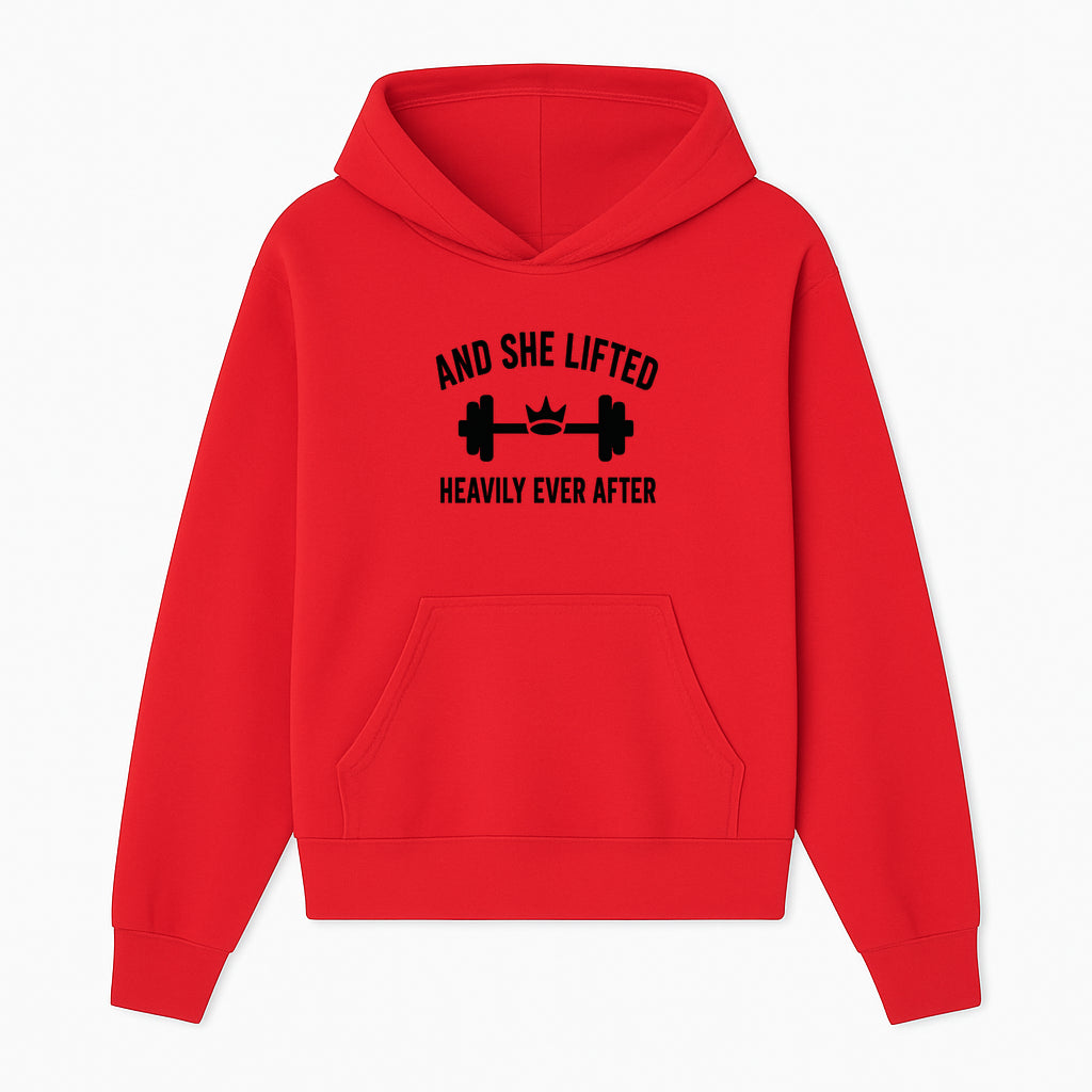 And She Lifted Heavily Ever After Gym Motivational Wall Art, Fitness Decor, Powerlifting Quote, Women's Strength Training Print - Hoodie 1758686604922.jpg