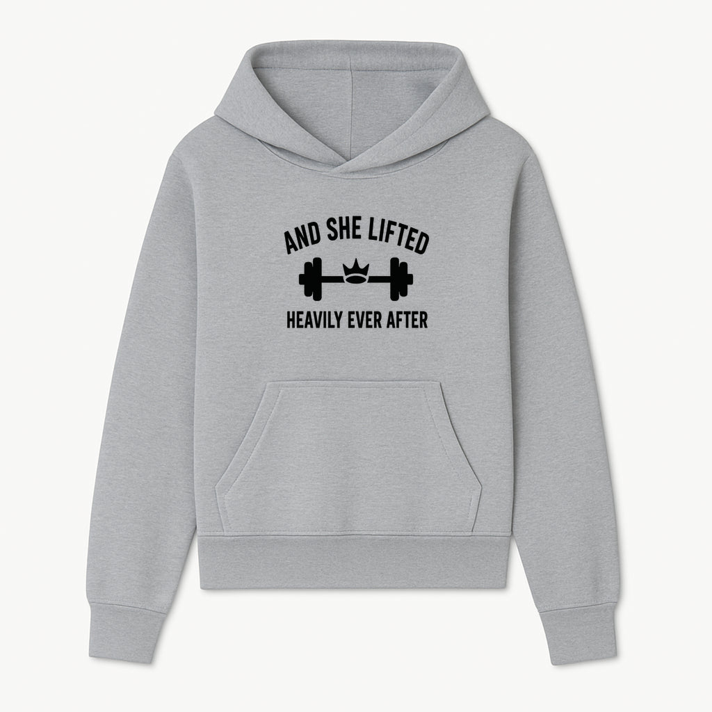 And She Lifted Heavily Ever After Gym Motivational Wall Art, Fitness Decor, Powerlifting Quote, Women's Strength Training Print - Hoodie 1758686605069.jpg