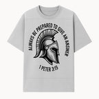 Always Be Prepared to Give an Answer Faith-Based Spartan Design Wall Art - Inspirational Quote from 1 Peter 3:15 - T-shirt 1758686606503.jpg