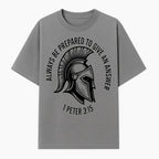 Always Be Prepared to Give an Answer Faith-Based Spartan Design Wall Art - Inspirational Quote from 1 Peter 3:15 - T-shirt 1758686607059.jpg