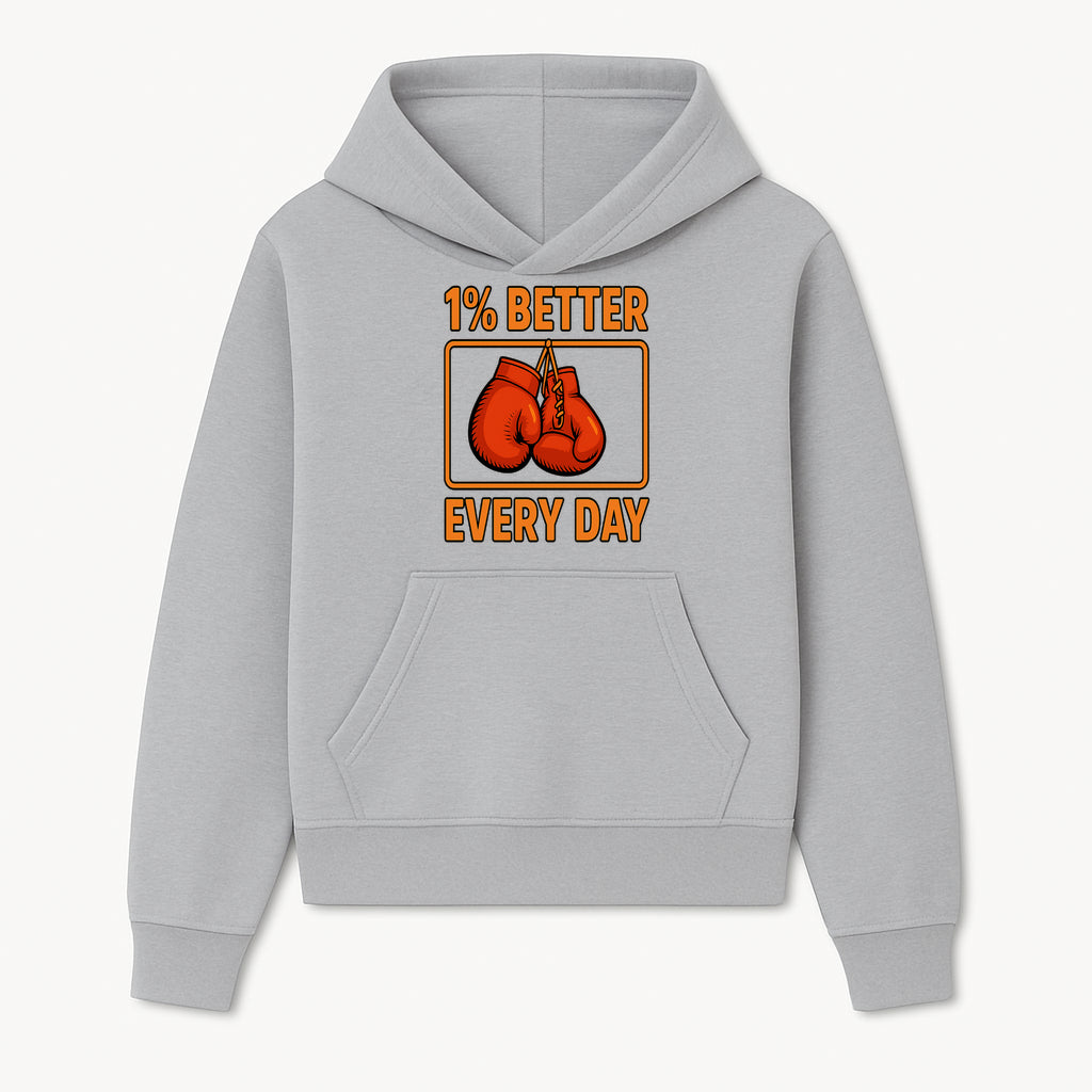 Boxing Gloves Inspirational Wall Art - 1% Better Every Day Motivational Print for Fitness and Personal Growth - Hoodie 1758686609721.jpg