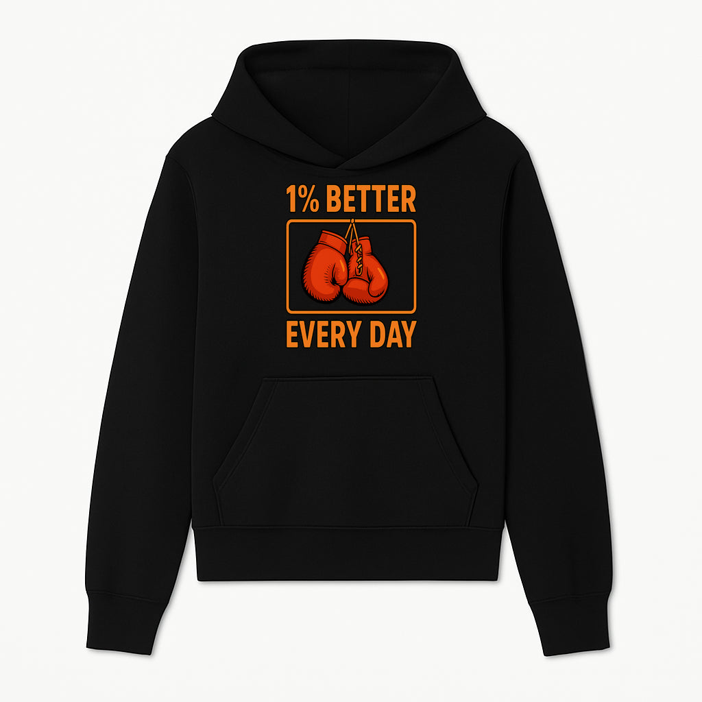 Boxing Gloves Inspirational Wall Art - 1% Better Every Day Motivational Print for Fitness and Personal Growth - Hoodie 1758686609863.jpg