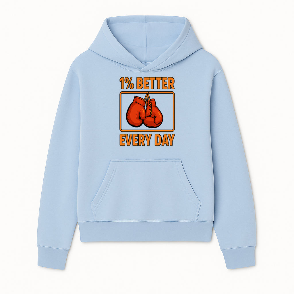 Boxing Gloves Inspirational Wall Art - 1% Better Every Day Motivational Print for Fitness and Personal Growth - Hoodie 1758686610392.jpg