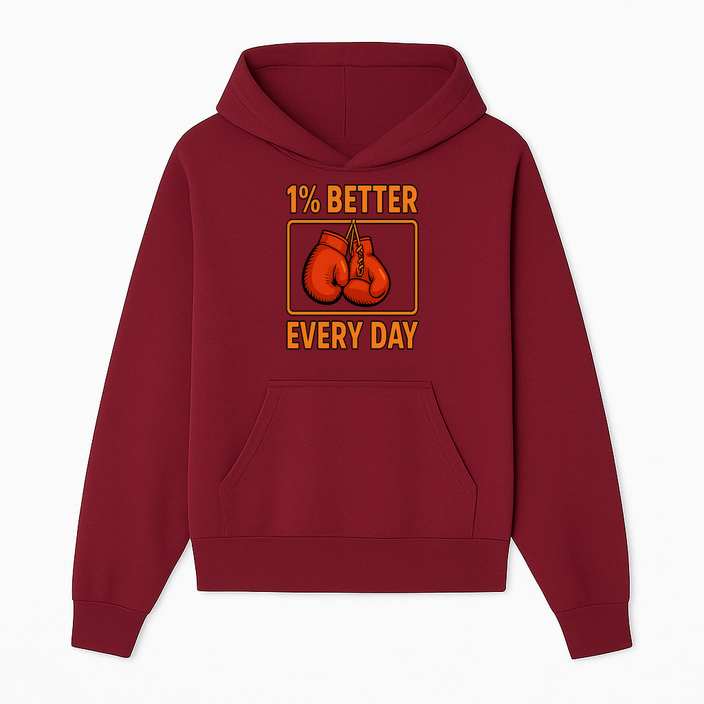 Boxing Gloves Inspirational Wall Art - 1% Better Every Day Motivational Print for Fitness and Personal Growth - Hoodie 1758686610691.jpg