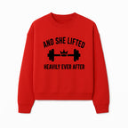 And She Lifted Heavily Ever After Gym Motivational Wall Art, Fitness Decor, Powerlifting Quote, Women's Strength Training Print - Sweatshirt 1758686610818.jpg