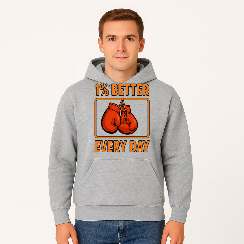 Boxing Gloves Inspirational Wall Art - 1% Better Every Day Motivational Print for Fitness and Personal Growth - Hoodie 1758686612401.jpg