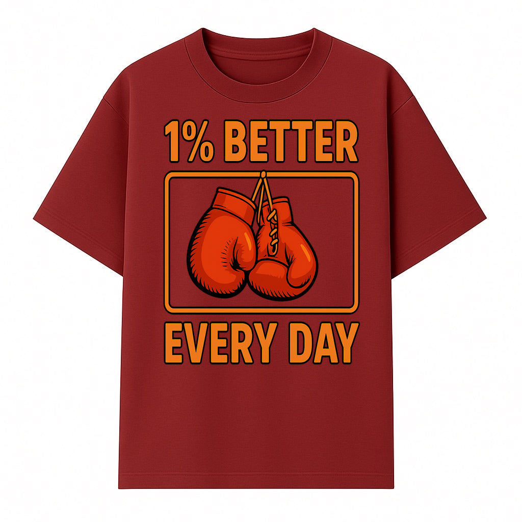 Boxing Gloves Inspirational Wall Art - 1% Better Every Day Motivational Print for Fitness and Personal Growth - T-shirt 1758686613736.jpg