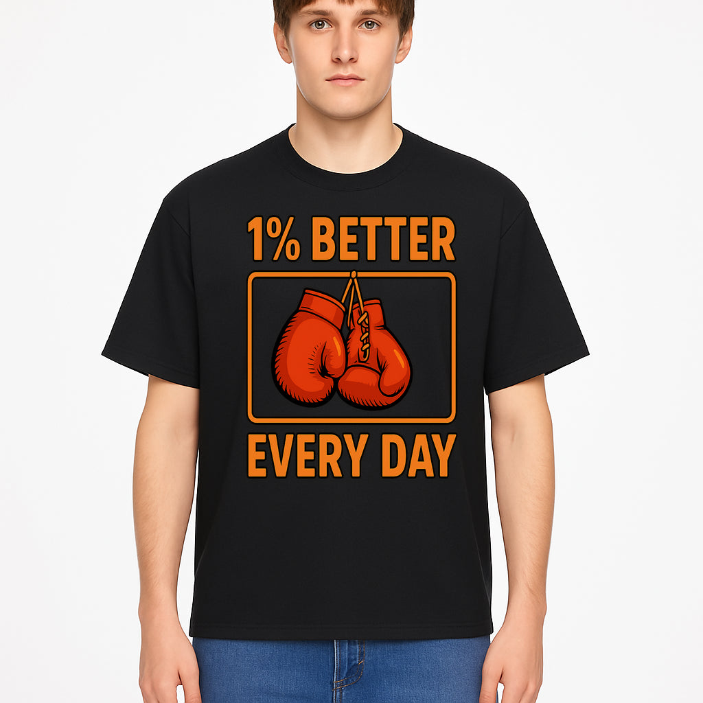 Boxing Gloves Inspirational Wall Art - 1% Better Every Day Motivational Print for Fitness and Personal Growth - T-shirt 1758686615444.jpg