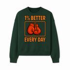 Boxing Gloves Inspirational Wall Art - 1% Better Every Day Motivational Print for Fitness and Personal Growth - Sweatshirt 1758686616162.jpg
