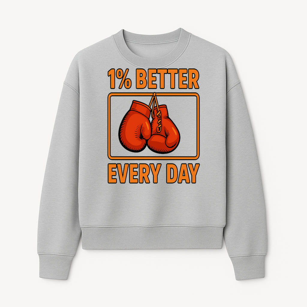 Boxing Gloves Inspirational Wall Art - 1% Better Every Day Motivational Print for Fitness and Personal Growth - Sweatshirt 1758686616304.jpg
