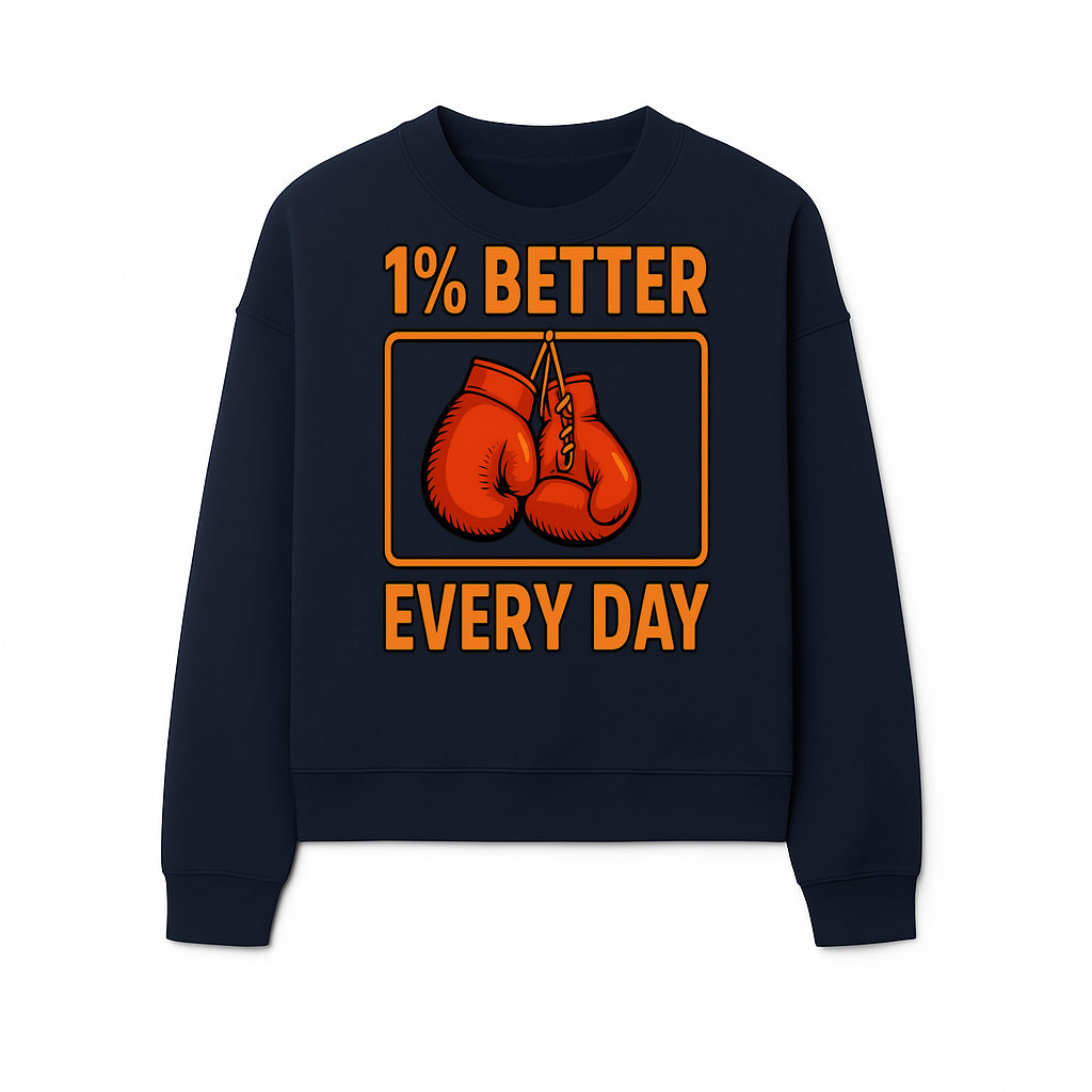 Boxing Gloves Inspirational Wall Art - 1% Better Every Day Motivational Print for Fitness and Personal Growth - Sweatshirt 1758686616853.jpg