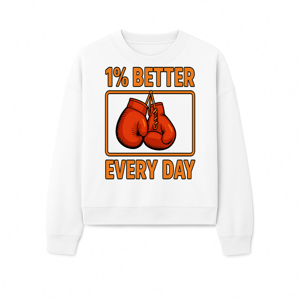 Boxing Gloves Inspirational Wall Art - 1% Better Every Day Motivational Print for Fitness and Personal Growth - Sweatshirt 1758686617295.jpg