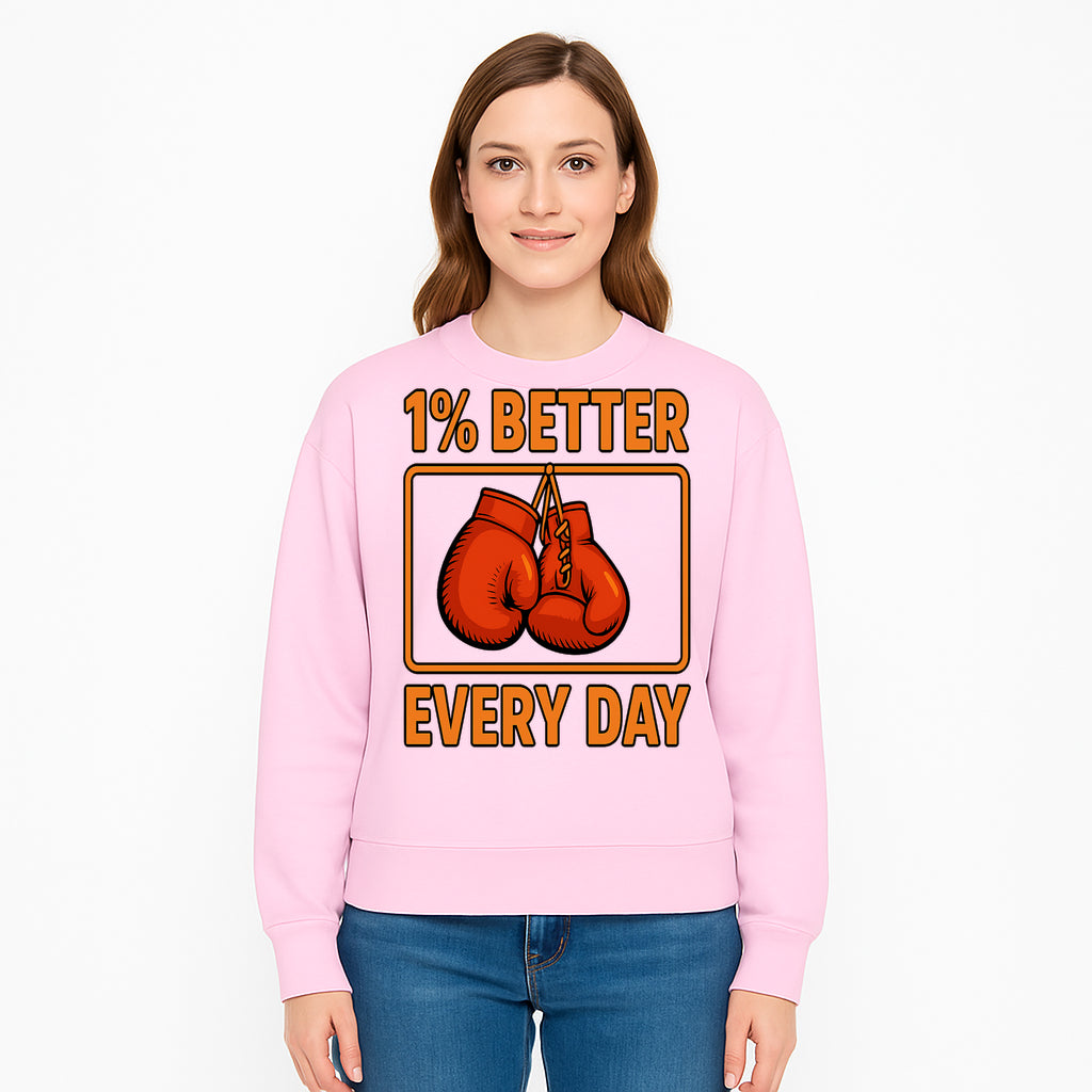 Boxing Gloves Inspirational Wall Art - 1% Better Every Day Motivational Print for Fitness and Personal Growth - Sweatshirt 1758686618560.jpg
