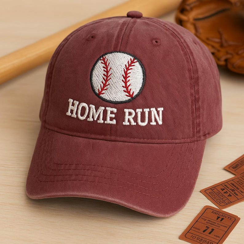Embroidered Home Run Dad Cap Minimalist Baseball Washed Hat Game Day Sports Fan Gift Classic Athlete Cap 1758938292000.jpg