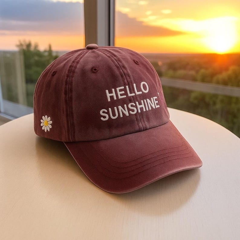 Hello Sunshine Embroidered Baseball Cap Cute Adjustable Dad Hat With Daisy Flower Patch Summer Sun Outdoor Casual Style For Women And Men 1758942265980.jpg