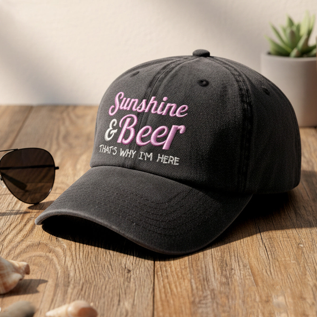 Sunshine And Beer Hat Embroidered Dad Hat Funny Baseball Cap Beer Lover Gift Summer Party Hat 1758943490505.jpg