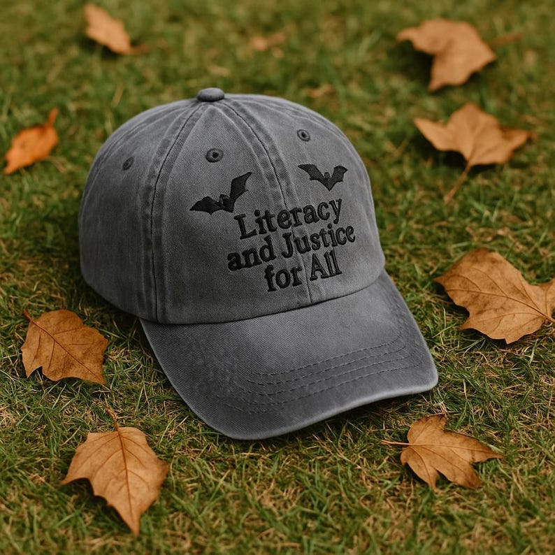 Embroidered Literacy And Justice For All Hat Navy Baseball Cap Vintage Dad Cap Book Lover Gift Social Justice Embroidery Unisex Cap 1758943852457.jpg