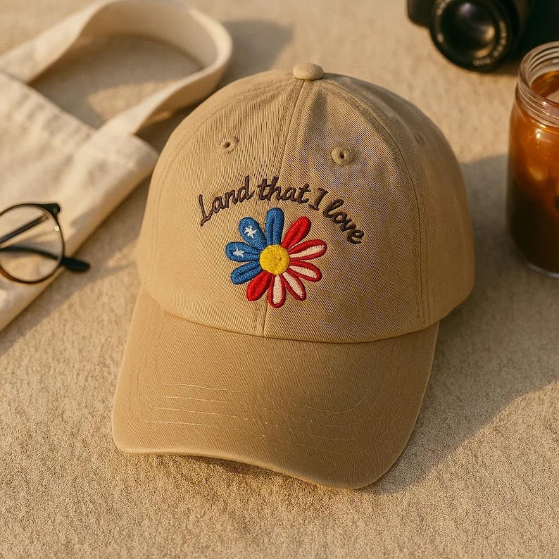 Floral Usa Hat Embroidered Retro Land That I Love Cap Boho 4th Of July Hat Patriotic Summer Baseball Hat American Flag Gift 1758946796638.jpg