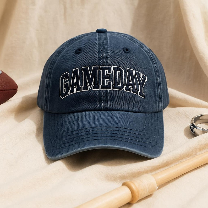Gameday Embroidered Hat Vintage Washed Baseball Cap Game Day Dad Hat Sports Fan Gift Unisex Adjustable Cap Football Tailgate Hat 1759114594852.jpg