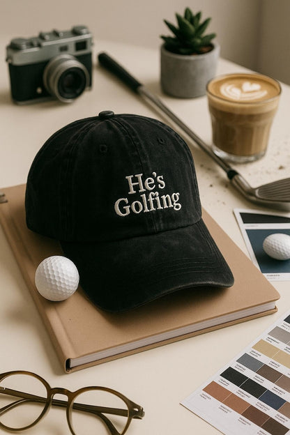 Embroidered Hes Golfing Cap Golf Wife Baseball Cap Golfer Girlfriend Hat Classic Dad Cap Trendy Simple Humor Hat Funny Gift For Wife 1759116840316.jpg