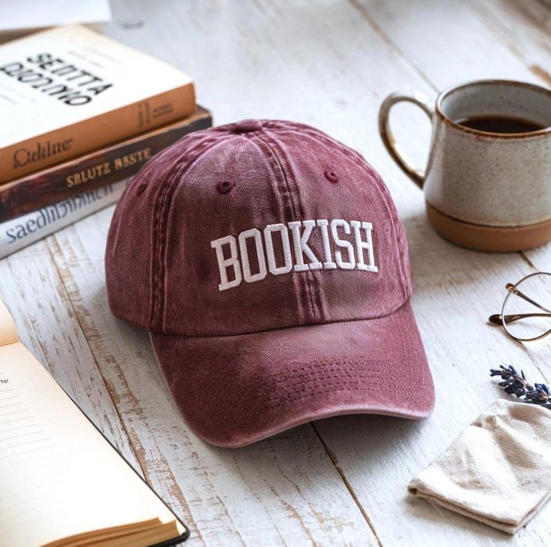 Embroidered Bookish Hat Caps Bookworm Hat Book Nerd Hat Book Lover Hat Bookish Gift Gift For Book Lover Librarian Hat 1759136113708.jpg