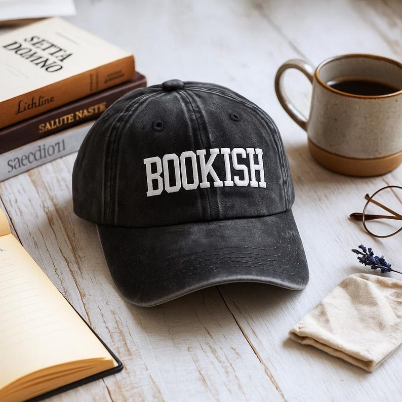 Embroidered Bookish Hat Caps Bookworm Hat Book Nerd Hat Book Lover Hat Bookish Gift Gift For Book Lover Librarian Hat 1759136113812.jpg