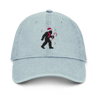 Christmas Bigfoot Embroidered Denim Dad Hat Sasquatch Candy Cane Cap 1759201511821.png