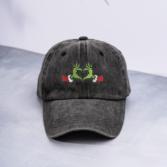 Green Christmas Monster Embroidered Hat Funny Holiday Cap Festive Winter Embroidery Hat Cute Christmas Gift 1759204602018.png