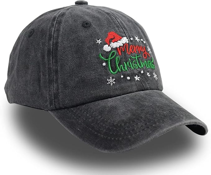 Merry Christmas Baseball Cap For Women Men Adjustable Washed Embroidered Vintage Classic Retro Cotton Hat 1759205211544.png