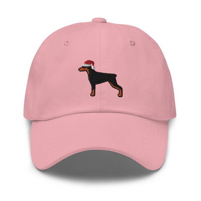 Santa Doberman Dog Embroidered Baseball Cap Cotton Christmas Dog Hat 1759206247815.png