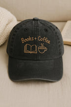 Books And Coffee Hat Embroidered Cap With Book And Mug Design Reader Gift Gift For Book Lover 1759217127524.jpg