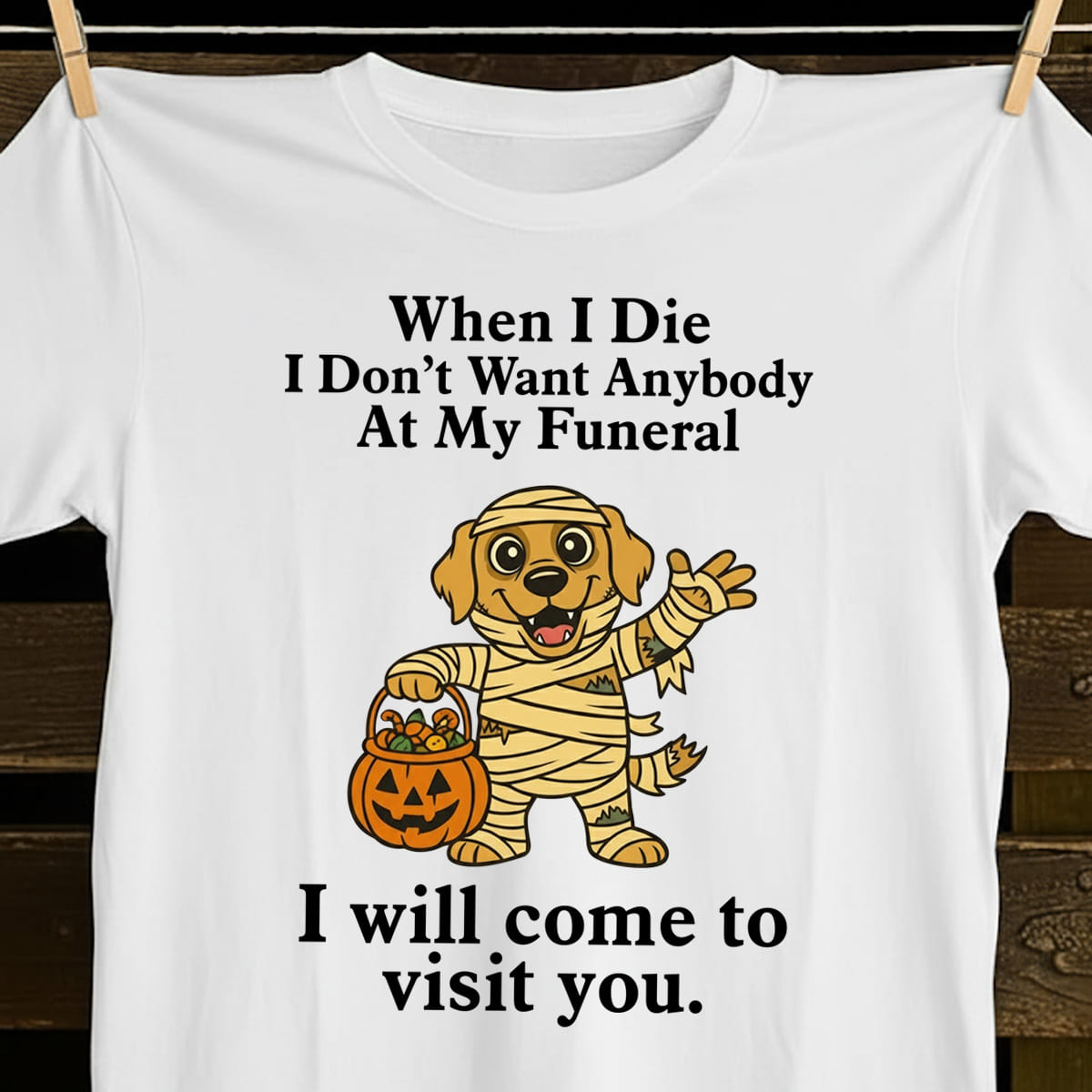 Funny Golden Retriever Halloween Shirt   Mummy Dog Graphic Tee Sarcastic Funeral Joke T Shirt Hoodie Sweatshirt 1759226196425.jpg