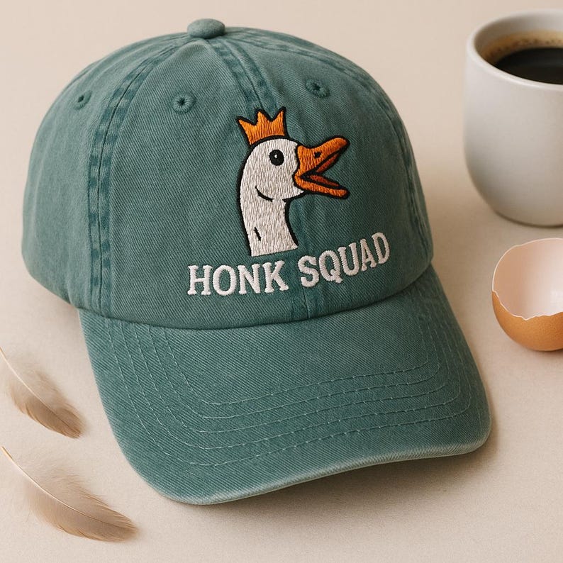 Honk Squad Goose Embroidered Dad Hat Funny Baseball Cap Vintage Washed Goose Hat Embroidered Animal Hat Bird Lover Gift 1759286954662.jpg