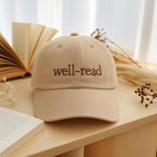 Embroidered Well Read Washed Cap Book Lover Aesthetic Hat Gift For Book Lover 1759308319892.jpg