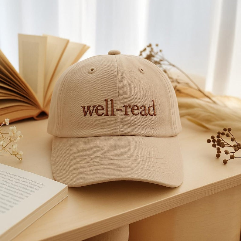 Embroidered Well Read Washed Cap Book Lover Aesthetic Hat Gift For Book Lover 1759308319892.jpg
