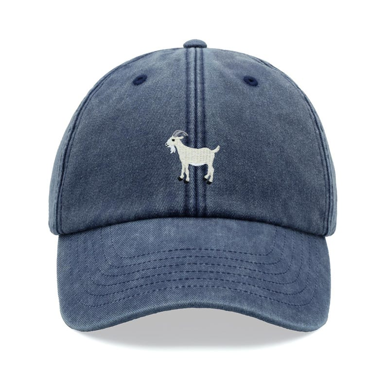 Goat White Baseball Cap Vintage Washed Unisex Dad Hat Adjustable Faded Sports Sun Summer Holiday Farm Famer Funny Greatest Of All Time 1759377672164.png
