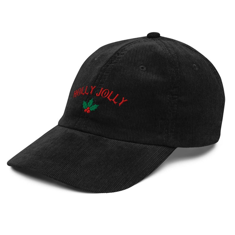Holly Jolly Embroidered Vintage Corduroy Cap 1759378144008.png