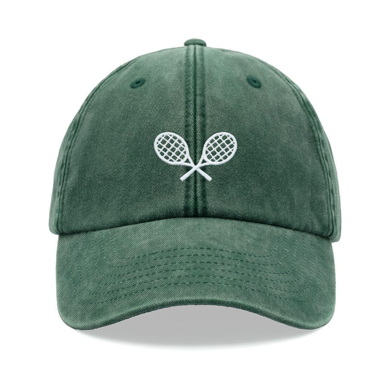 Tennis Racquets Crossed Baseball Cap Vintage Washed Cotton Unisex Dad Hat Adjustable Faded Sports Sun Summer Holiday Festival Grandad Ball 1759379744792.png