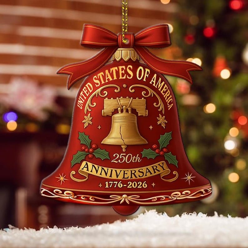 250 Years Anniversary United States Of America Acrylic Ornament Patriotic Gift 1776 2026 Liberty Bell Home Decor American Independence Xmas 1759461081614.jpg
