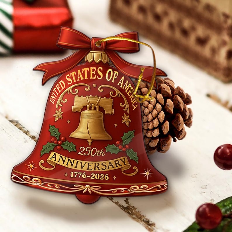 250 Years Anniversary United States Of America Acrylic Ornament Patriotic Gift 1776 2026 Liberty Bell Home Decor American Independence Xmas 1759461082261.jpg
