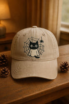 Custom Halloween Embroidered Hat With Black Cat In Spiderweb Costume Spooky Cute Baseball Cap For Festive Season 1759545420732.jpg
