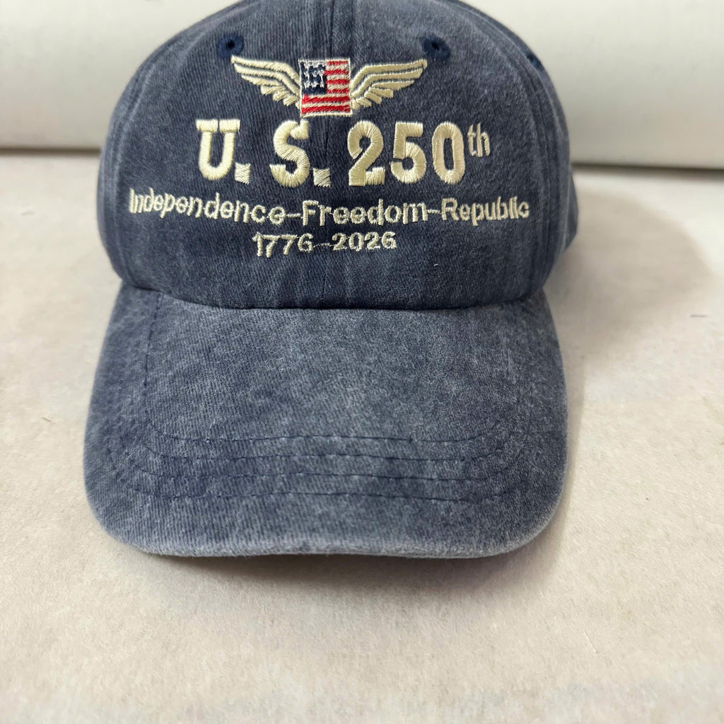 250 Years Usa Embroidered Denim Hatanniversary Hat Patriotic Anniversary Cap 1759548510056.jpg