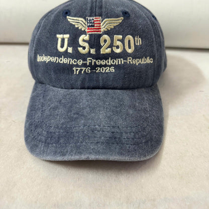 250 Years Usa Embroidered Denim Hatanniversary Hat Patriotic Anniversary Cap 1759548510056.jpg