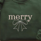 Embroidered Minimal Merry Christmas Sweatshirt Merry Christmas Family Hoodie Christmas Bow Sweatshirt Holiday Sweater Merry Christmas Hoodie 1759718833605.jpg